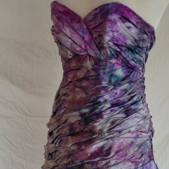 NEW Silk Wedding gown ivory silver white pink purple small medium dyed 4 6 8 10 - Picture 16 of 16